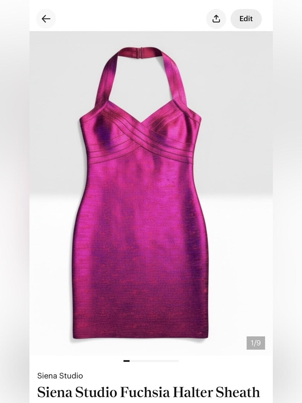 Siena Studio Magenta Halter Sheath Dress